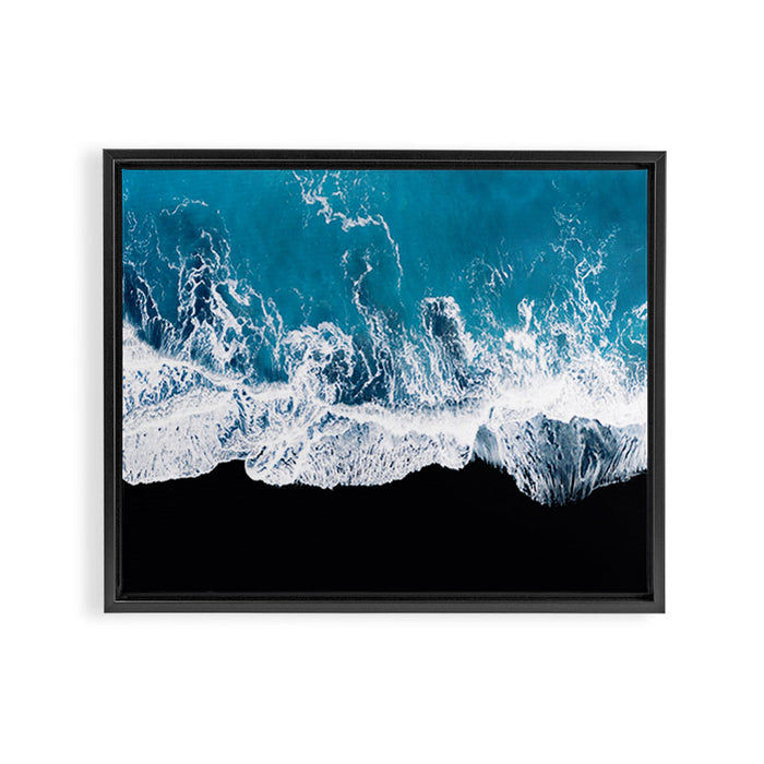 Minimalism Is Waves In Iceland  - Landscape Photography Framed Canvas Print Gallery Image 1