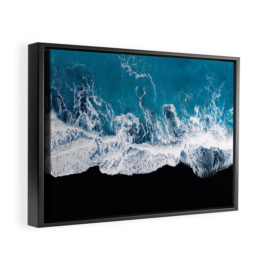 Minimalism Is Waves In Iceland  - Landscape Photography Framed Canvas Print Gallery Image 2