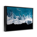 Minimalism Is Waves In Iceland  - Landscape Photography Framed Canvas Print Gallery Image 2