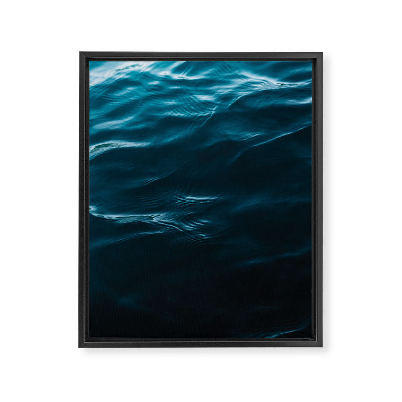Minimalist blue water surface texture - oceanscape Framed Canvas Print Gallery Image 6