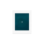 Minimalist Boat in blue Lake  Art Print Gallery Image 1