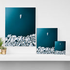 Minimalist Ice Bergs in the blue Ocean Canvas Print Gallery Image 3