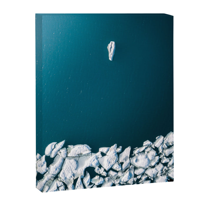 Minimalist Ice Bergs in the blue Ocean Canvas Print Gallery Image 1
