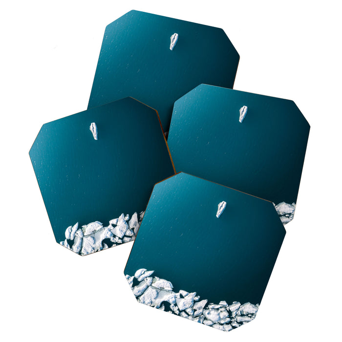 Minimalist Ice Bergs in the blue Ocean Coaster Gallery Image 1
