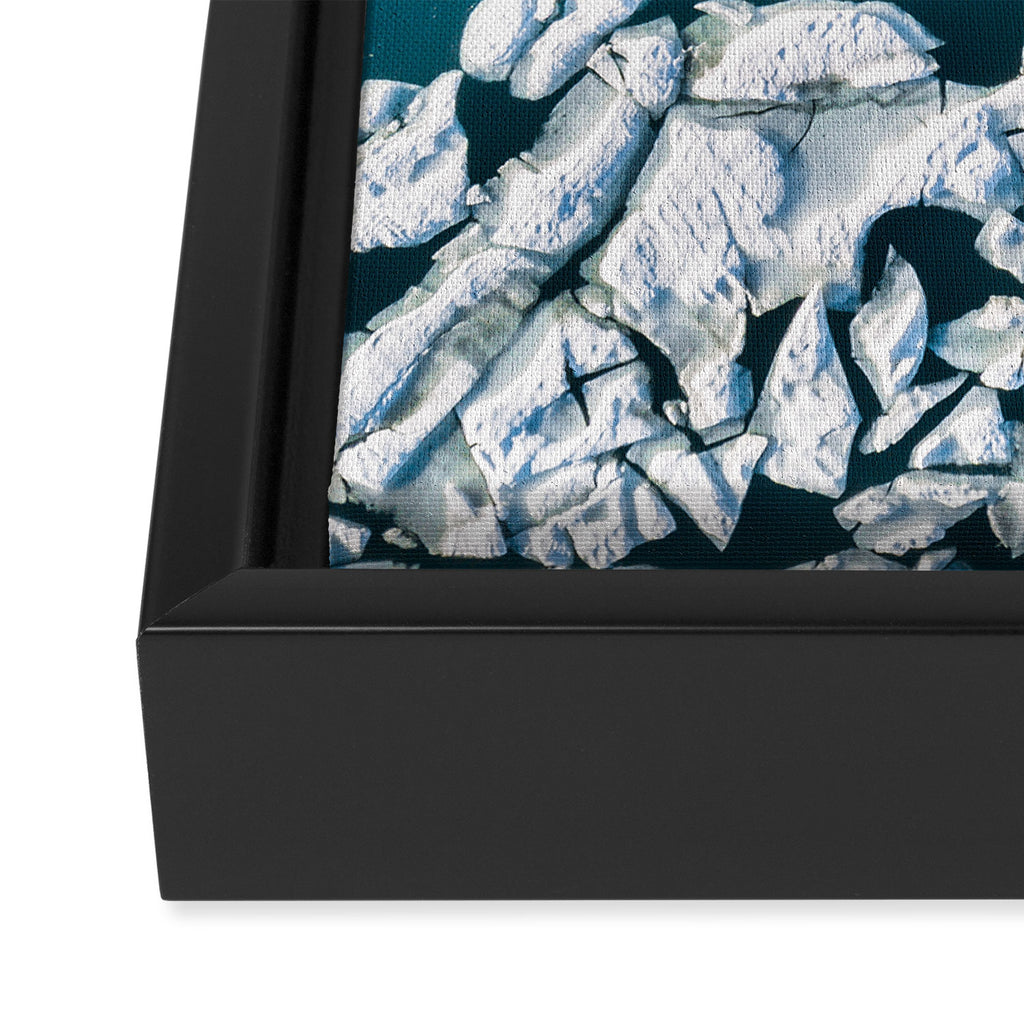 Minimalist Ice Bergs in the blue Ocean Framed Canvas Print Gallery Image 3