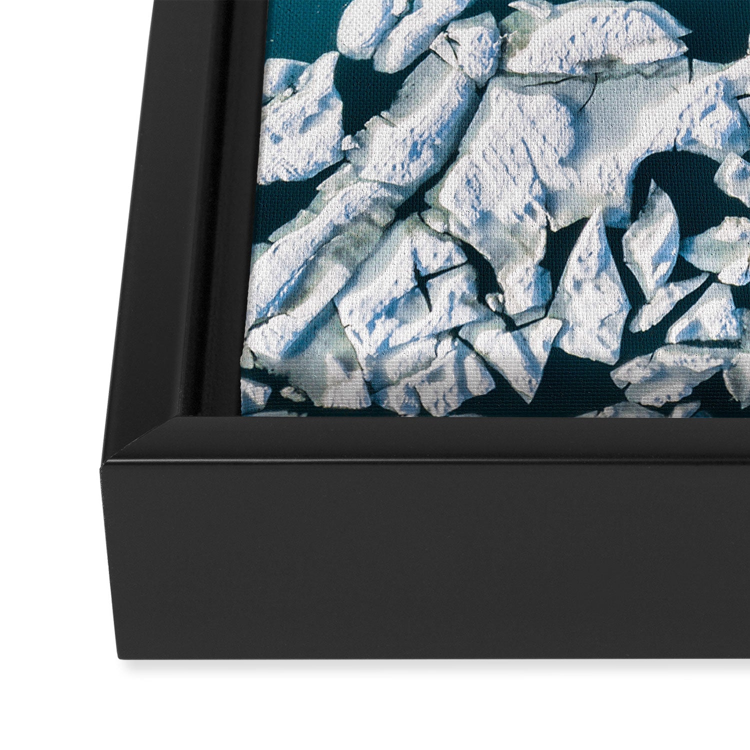 Minimalist Ice Bergs in the blue Ocean Framed Canvas Print Gallery Image 3