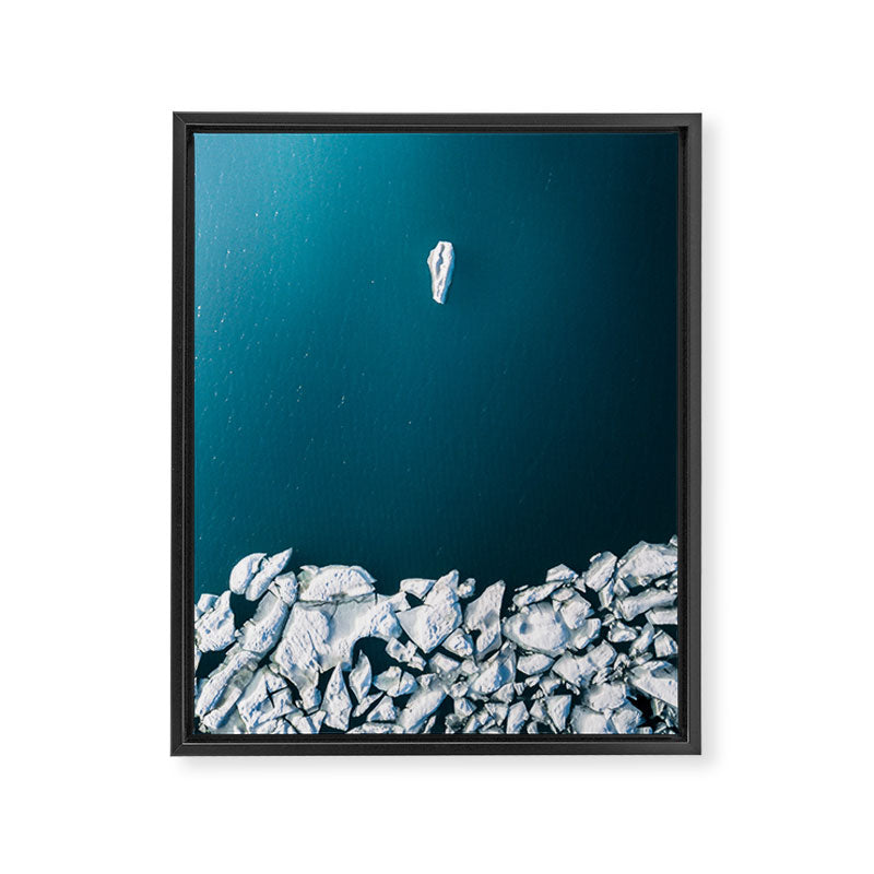 Minimalist Ice Bergs in the blue Ocean Framed Canvas Print Gallery Image 6