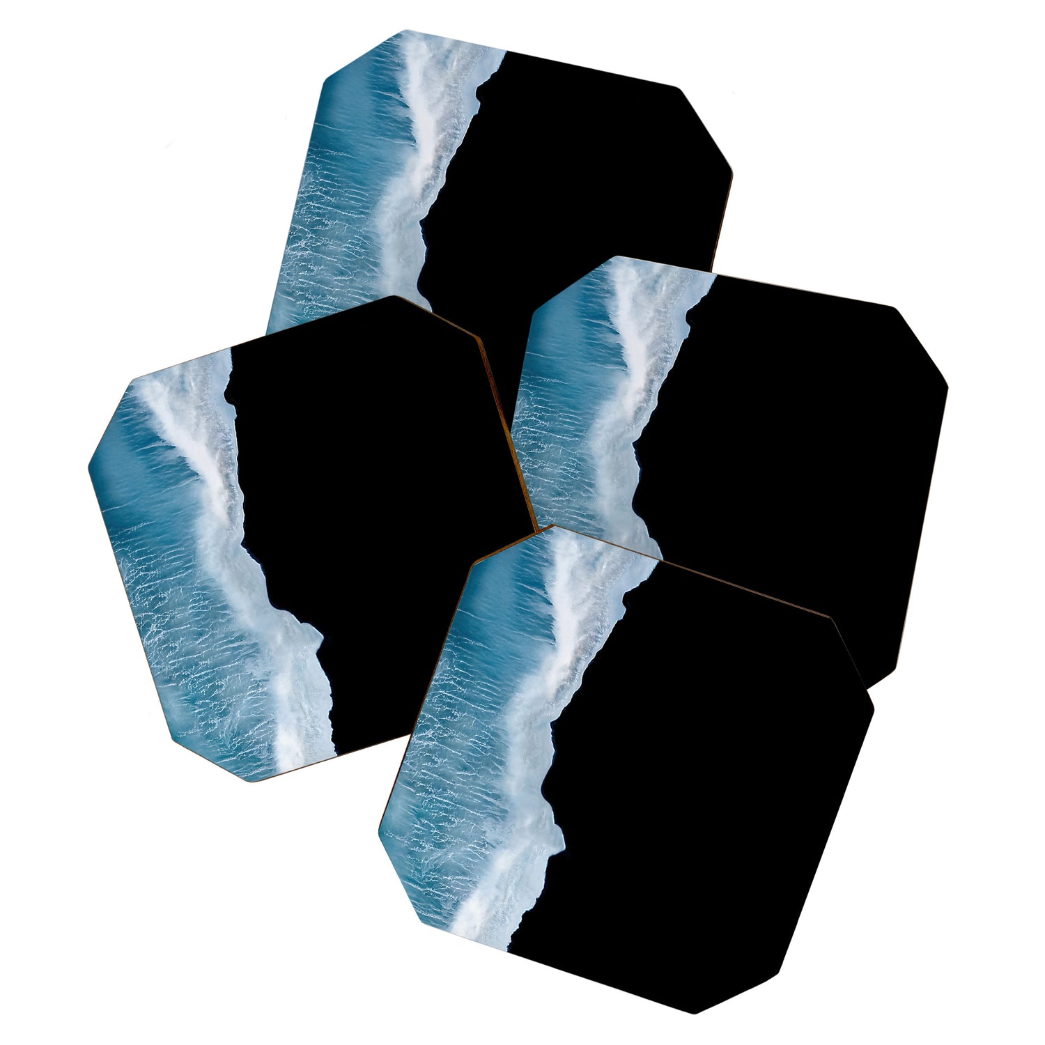 Minimalist wave crashing on a black sand beach in Iceland â Ocean Landscape Photography Coaster Gallery Image 1