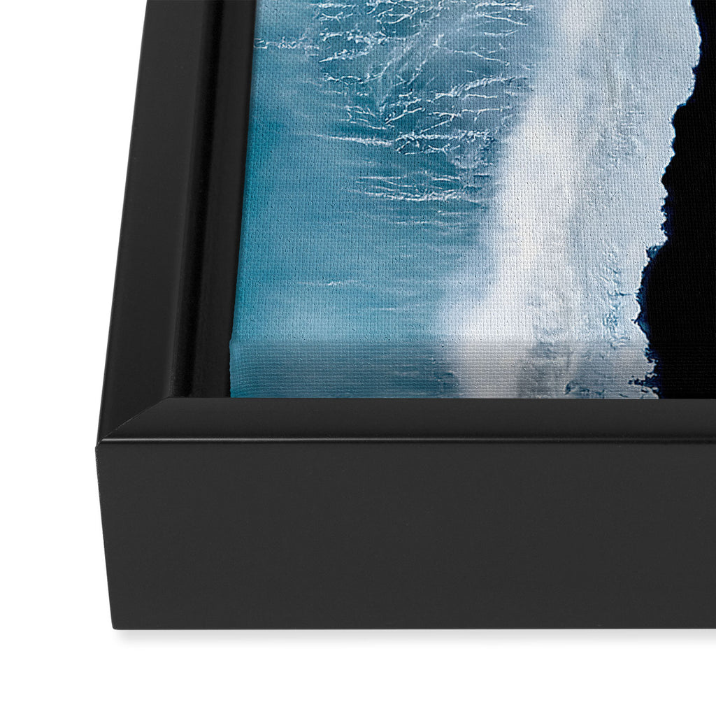 Minimalist wave crashing on a black sand beach in Iceland â Ocean Landscape Photography Framed Canvas Print Gallery Image 3
