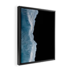 Minimalist wave crashing on a black sand beach in Iceland â Ocean Landscape Photography Framed Canvas Print Gallery Image 2