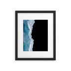 Minimalist wave crashing on a black sand beach in Iceland â Ocean Landscape Photography Framed Art Print Gallery Image 5