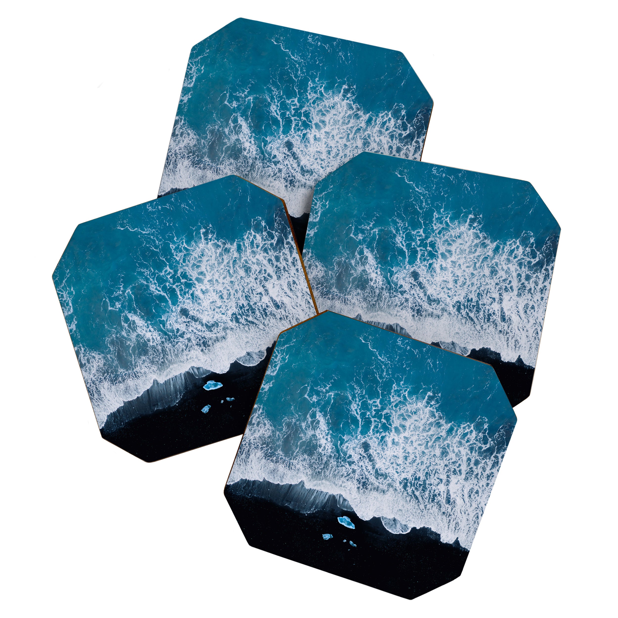 Minimalist Waves On A Beach In Iceland Coaster Gallery Image 1
