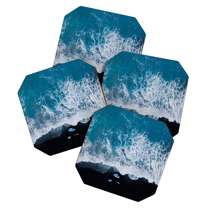 Minimalist Waves On A Beach In Iceland Coaster Gallery Image 1