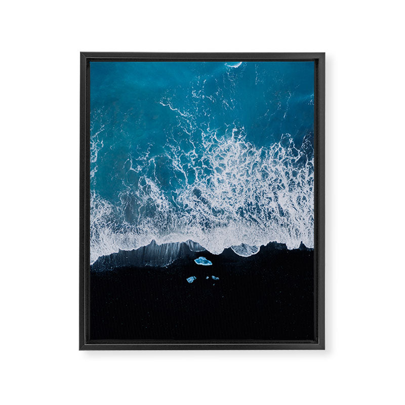 Minimalist Waves On A Beach In Iceland Framed Canvas Print Gallery Image 6