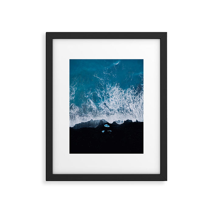 Minimalist Waves On A Beach In Iceland Framed Art Print Gallery Image 1