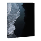 Minimalist Waves on a black sand beach in Iceland - Landscape Photography Canvas Print Gallery Image 6