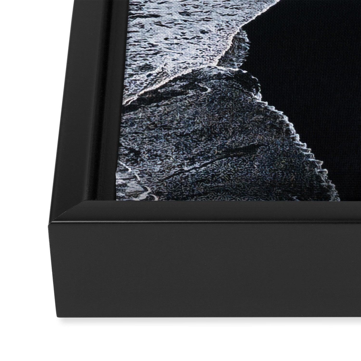 Minimalist Waves on a black sand beach in Iceland - Landscape Photography Framed Canvas Print Gallery Image 3
