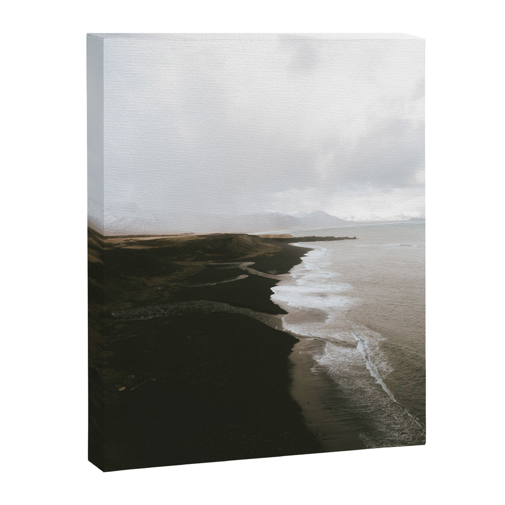 Moody black sand beach in Iceland - Landscape Photography Canvas Print Gallery Image 6
