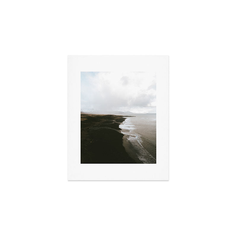 Moody black sand beach in Iceland - Landscape Photography Art Print Gallery Image 1