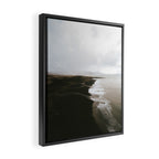 Moody black sand beach in Iceland - Landscape Photography Framed Canvas Print Gallery Image 2