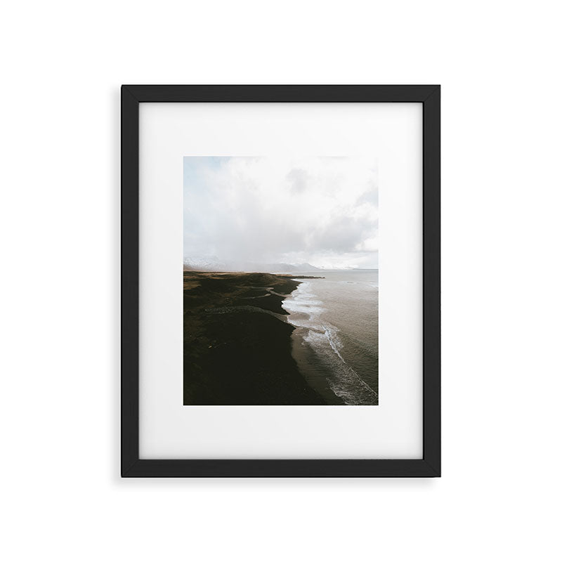 Moody black sand beach in Iceland - Landscape Photography Framed Art Print Gallery Image 5