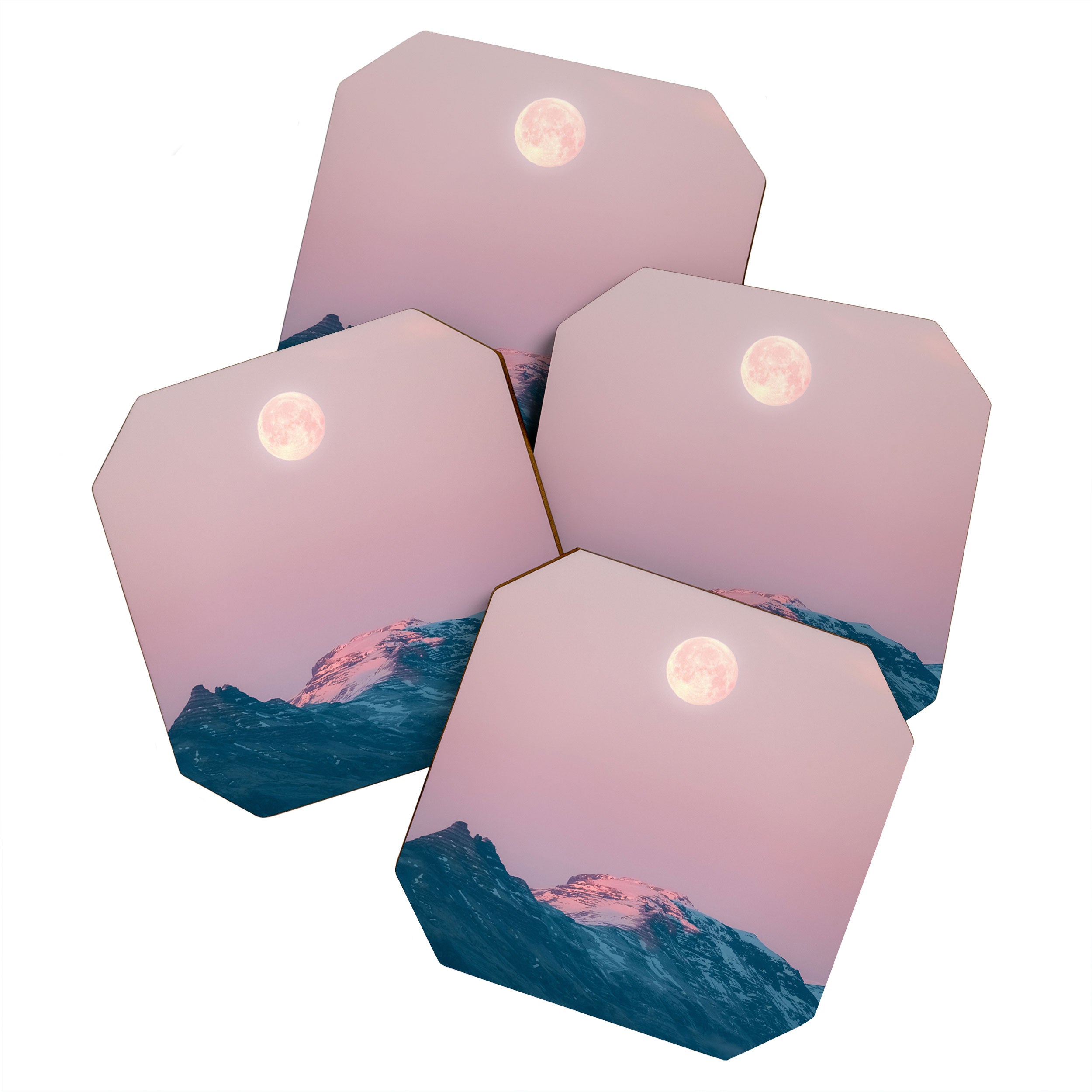 Moon and the Mountains - Landscape Photography Coaster Gallery Image 1