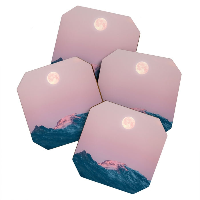 Moon and the Mountains - Landscape Photography Coaster Gallery Image 1