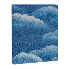 Navy Blue Japanese Painting Abstract Polkadot Art Wabi Sabi Cloud Print Minimalist Japandi Poster Canvas Print Gallery Image 6