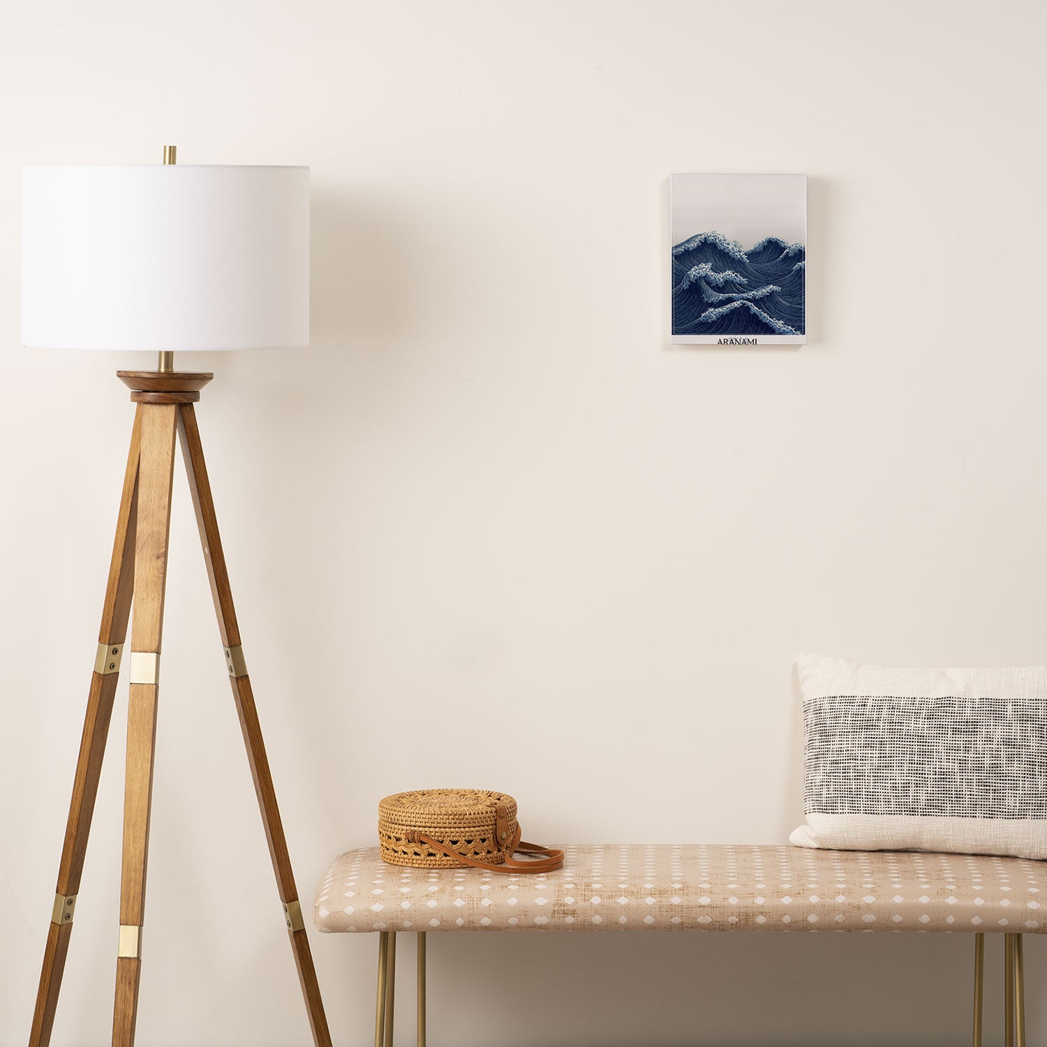 Ocean Print Wave Wall Art Japanese Wall Art Navy Blue Poster Minimalist Decor Nautical Painting Canvas Print Gallery Image 2