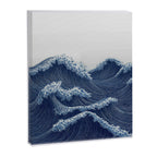 Ocean Print Wave Wall Art Japanese Wall Art Navy Blue Poster Minimalist Decor Nautical Painting Canvas Print Gallery Image 6