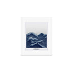 Ocean Print Wave Wall Art Japanese Wall Art Navy Blue Poster Minimalist Decor Nautical Painting Art Print Gallery Image 1