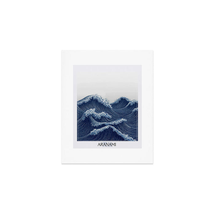 Ocean Print Wave Wall Art Japanese Wall Art Navy Blue Poster Minimalist Decor Nautical Painting Art Print Gallery Image 1