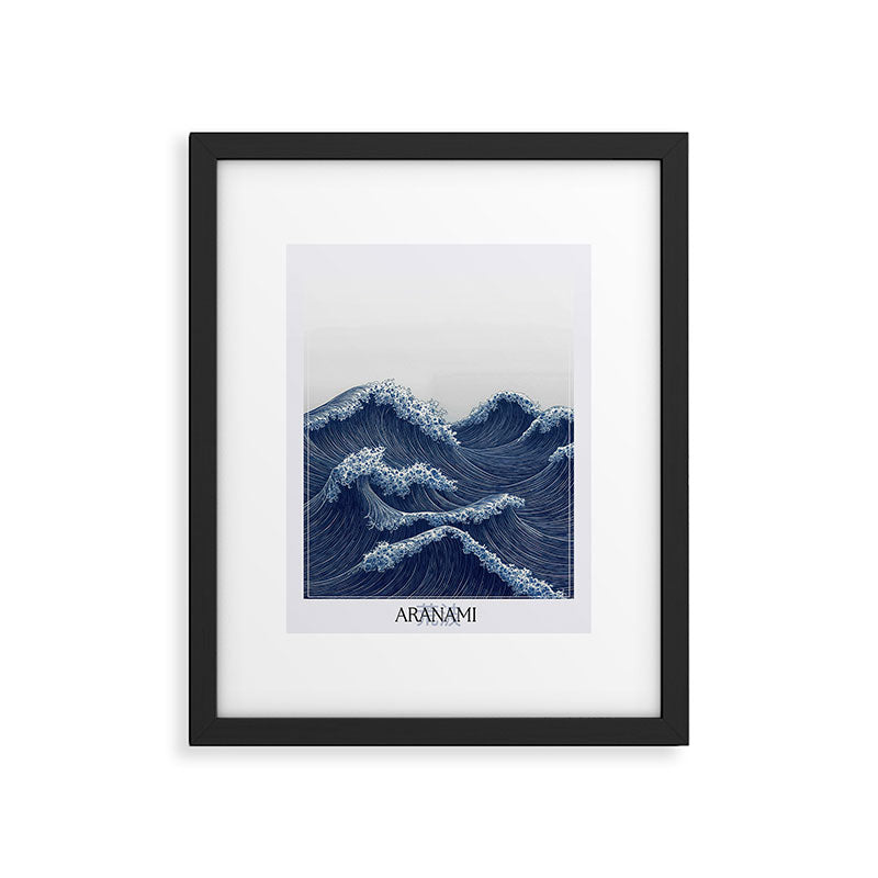 Ocean Print Wave Wall Art Japanese Wall Art Navy Blue Poster Minimalist Decor Nautical Painting Framed Art Print Gallery Image 5