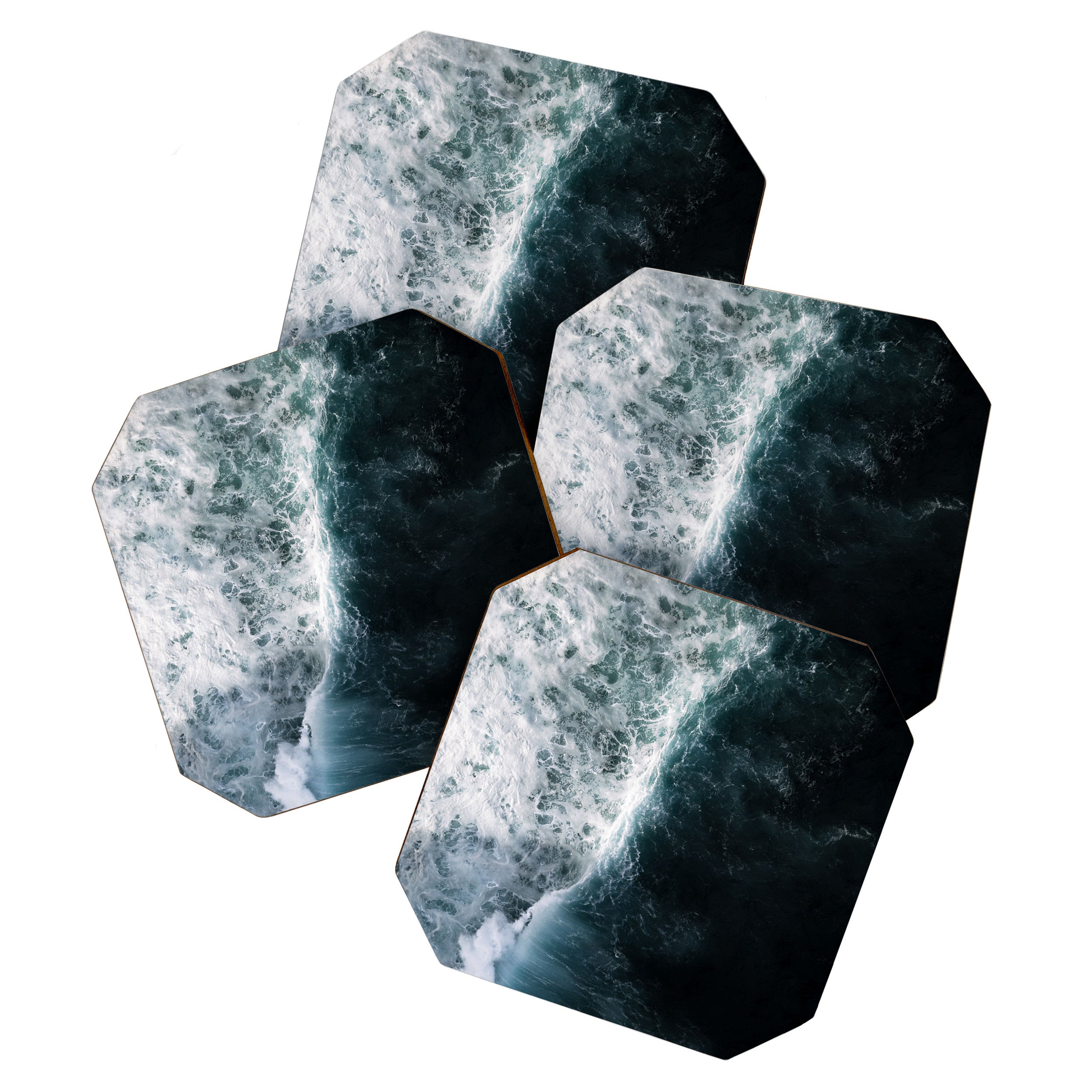 Oceanscape - White and Blue Coaster Gallery Image 1