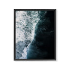 Oceanscape - White and Blue Framed Canvas Print Gallery Image 6