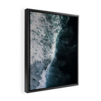 Oceanscape - White and Blue Framed Canvas Print Gallery Image 2