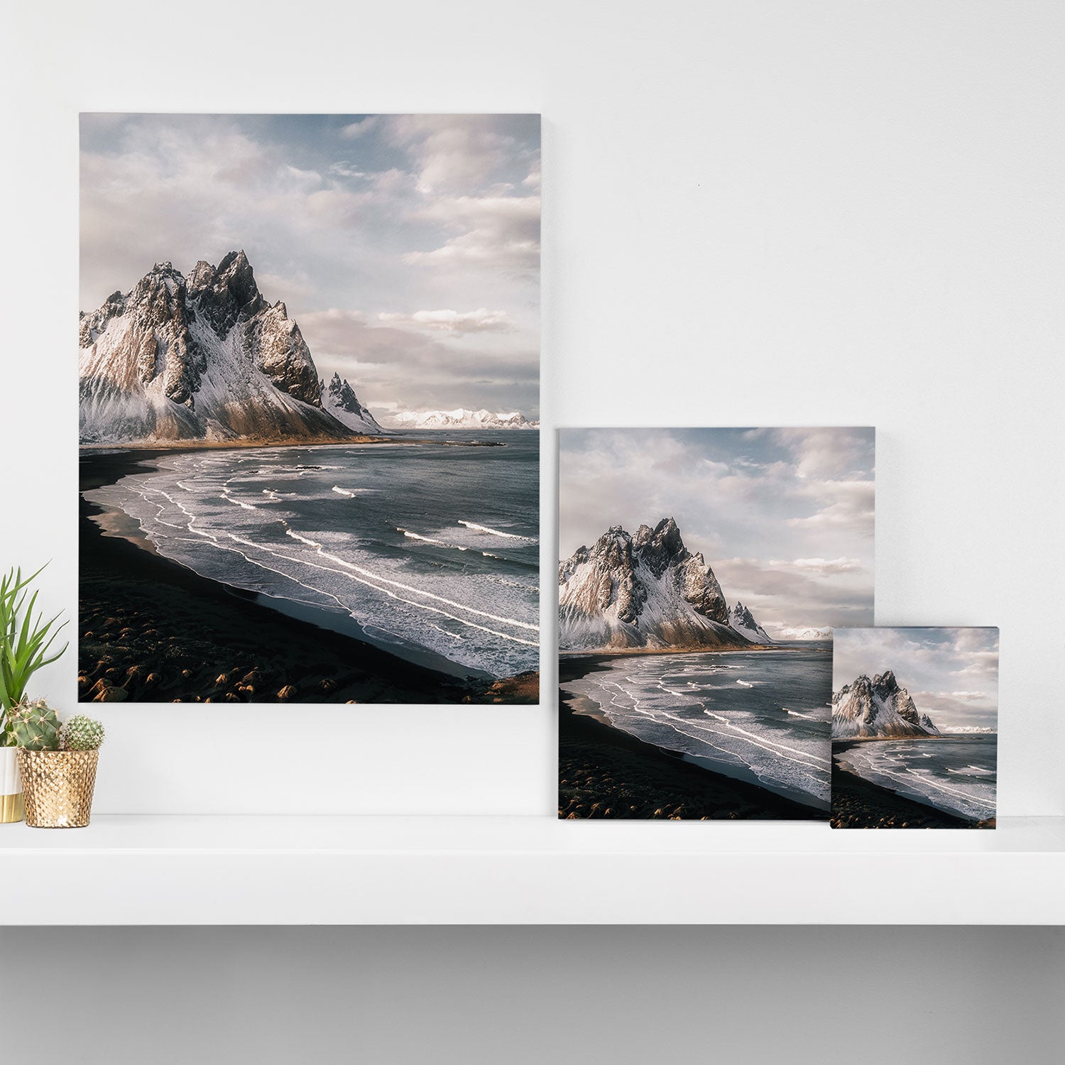 Stokksnes Icelandic Mountain Beach Sunset - Landscape Photography Canvas Print Gallery Image 3