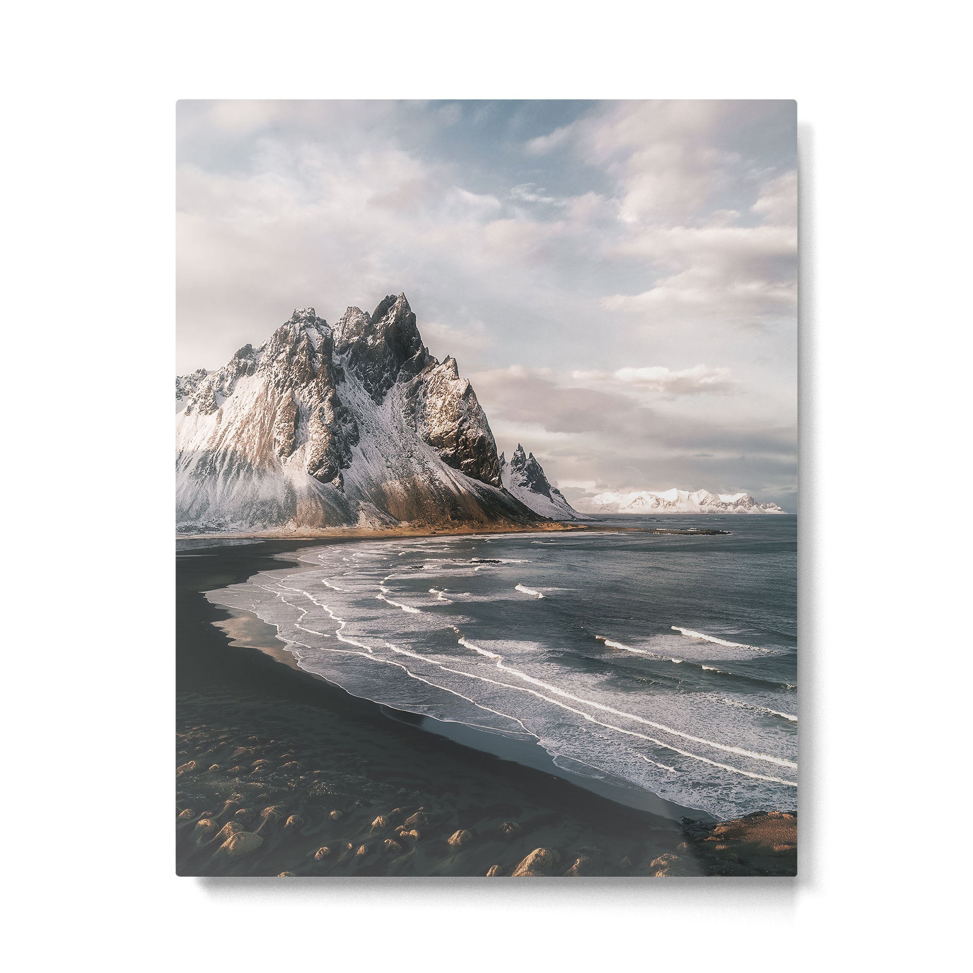 Stokksnes Icelandic Mountain Beach Sunset - Landscape Photography Metal Print Gallery Image 4
