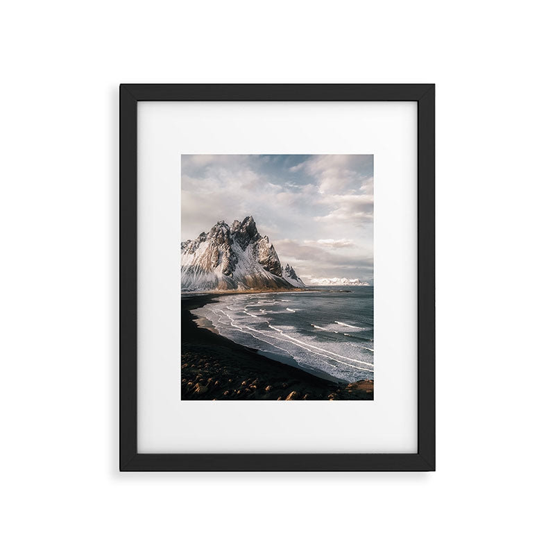 Stokksnes Icelandic Mountain Beach Sunset - Landscape Photography Framed Art Print Gallery Image 5
