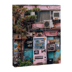 Urban Architecture with Plants and Tree in Front of Vending Machine - Urban Photography Canvas Print Gallery Image 6