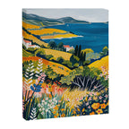 Vibrant Mediterranean Coast Painting in Matisse Style with Blooming Flowers and Blue Waters Canvas Print Gallery Image 6