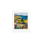 Vibrant Mediterranean Coast Painting in Matisse Style with Blooming Flowers and Blue Waters Art Print Gallery Image 1