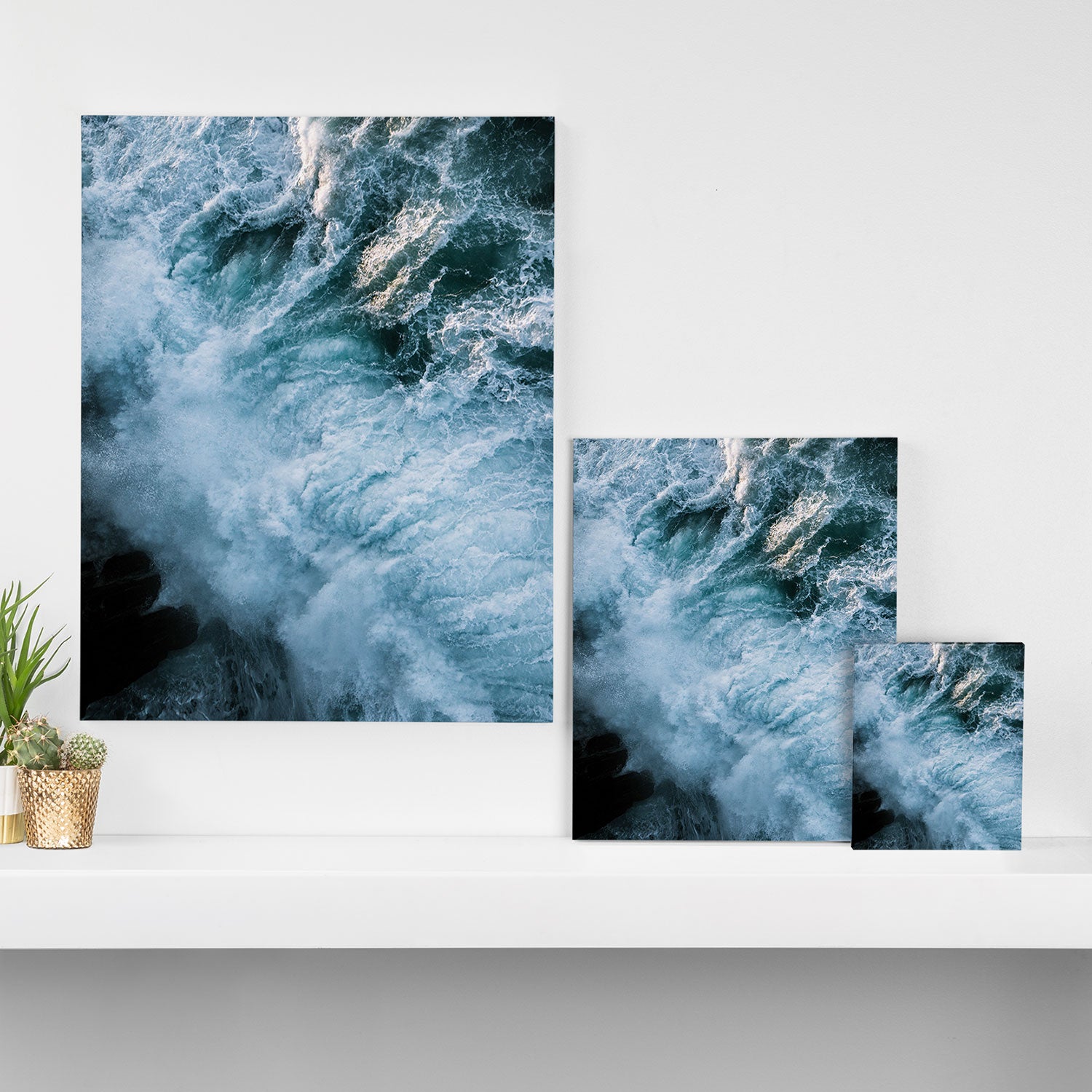 Wave in Ireland during sunset - Oceanscape Canvas Print Gallery Image 3