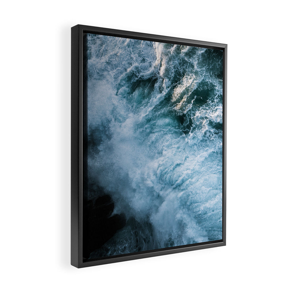 Wave in Ireland during sunset - Oceanscape Framed Canvas Print Gallery Image 2