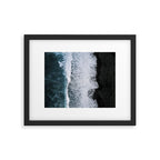 Waves from above on a Black Sand Beach Framed Art Print Gallery Image 5