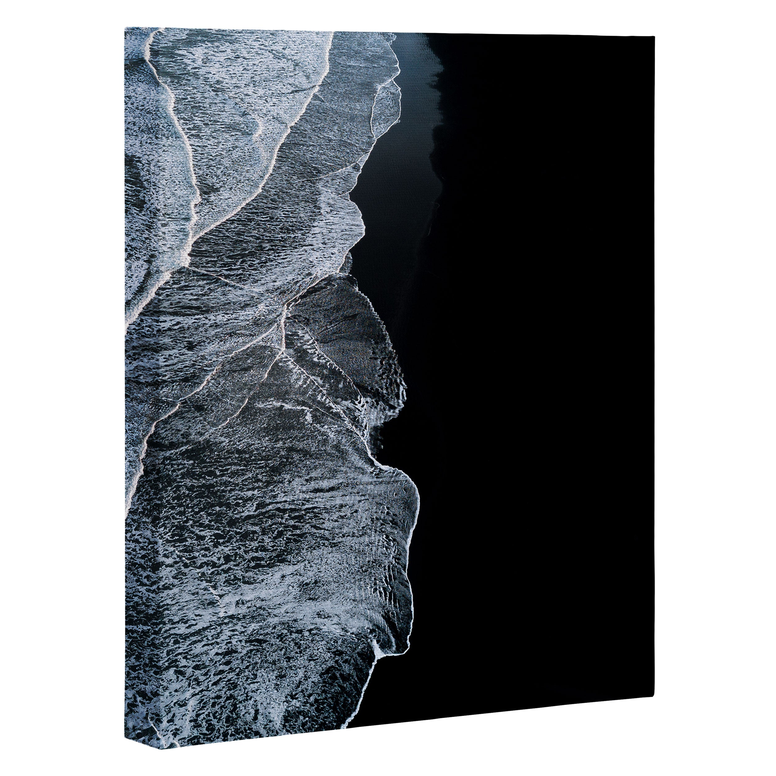 Waves on a black sand beach in iceland - minimalist Landscape Photography Canvas Print Gallery Image 3