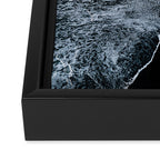 Waves on a black sand beach in iceland - minimalist Landscape Photography Framed Canvas Print Gallery Image 3
