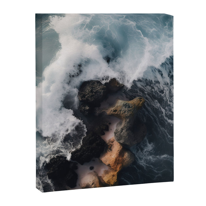 Wild Waves crashing on the tropical Coast - Landscape Photography Canvas Print Gallery Image 1
