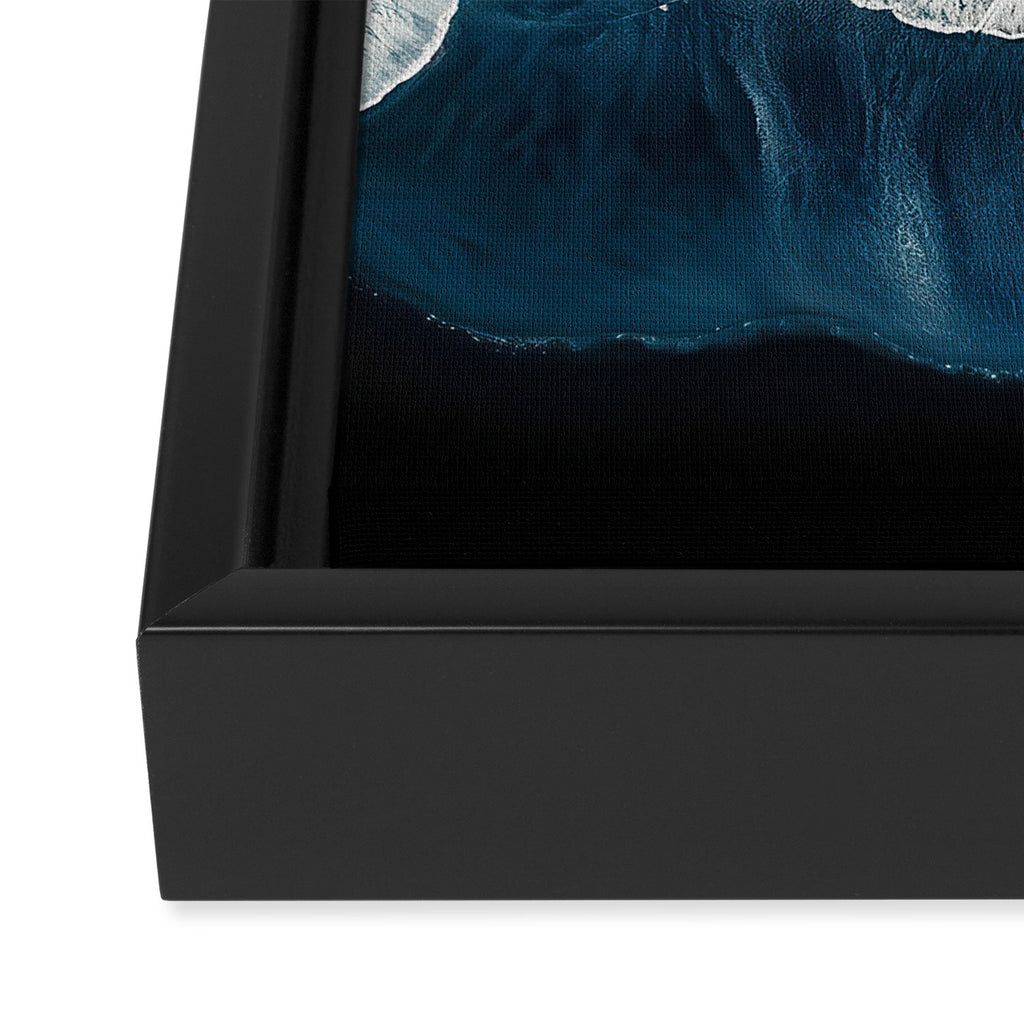Wild Waves on a Black Beach in Iceland - Moody Aerial Photography Framed Canvas Print Gallery Image 3