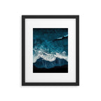 Wild Waves on a Black Beach in Iceland - Moody Aerial Photography Framed Art Print Gallery Image 5